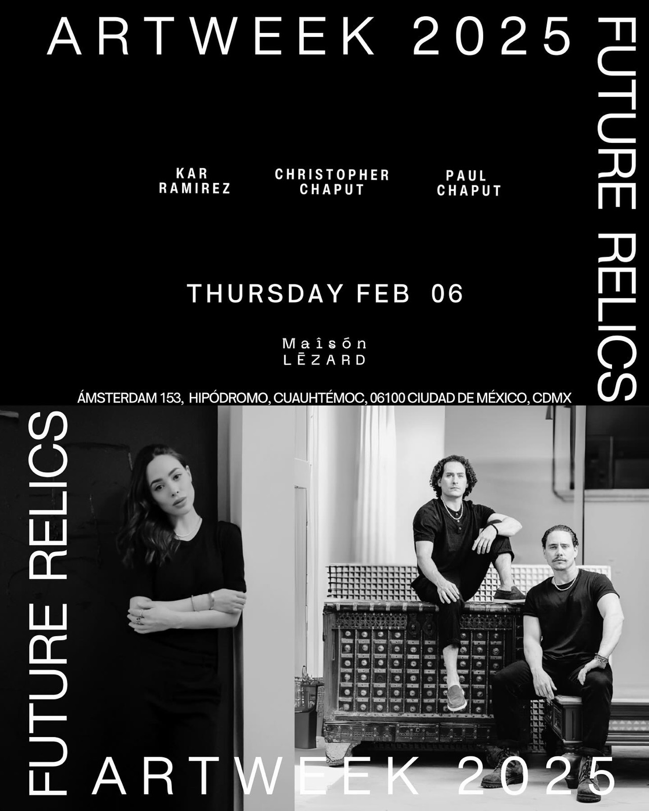 Serie «Future Relics / Ancestral Thrones» en travertino macizo, Art Week 2025.
