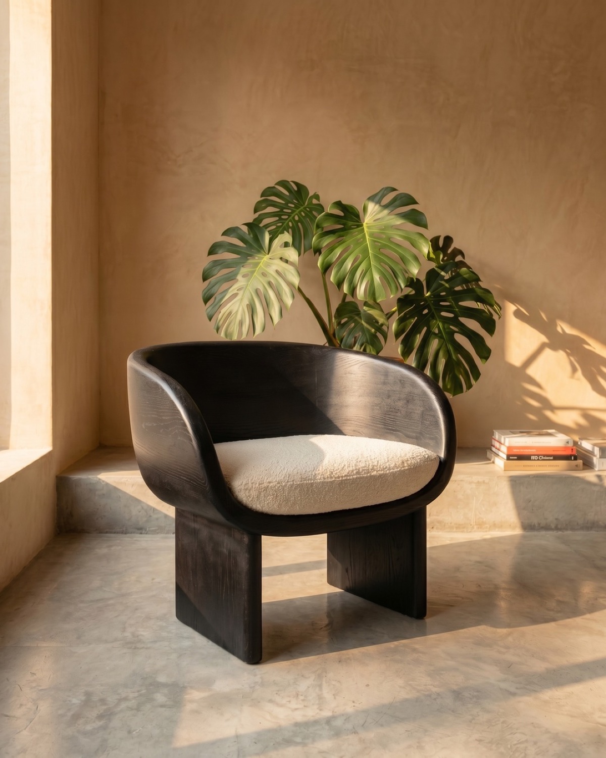Silla club de la colección Cenere en madera.